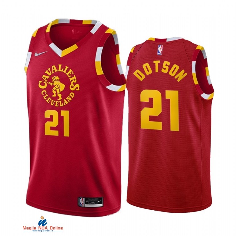 Maglia NBA Nike Cleveland Cavaliers NO.21 Damyean Dotson Rosso Città 2021-22