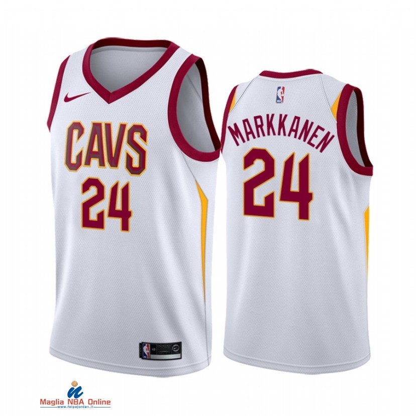 Maglia NBA Nike Cleveland Cavaliers NO.24 Lauri Markkanen Nike Bianco Association 2021