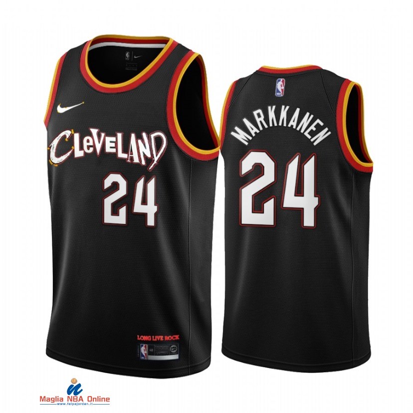 Maglia NBA Nike Cleveland Cavaliers NO.24 Lauri Markkanen Nike Nero Città 2021