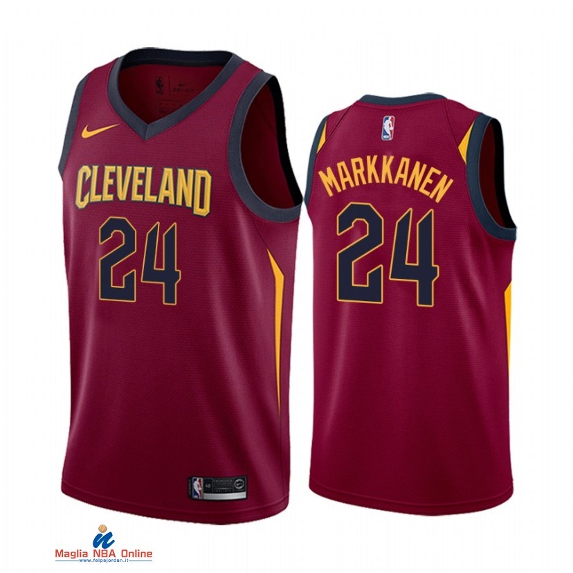 Maglia NBA Nike Cleveland Cavaliers NO.24 Lauri Markkanen Nike Rosso Icon 2021