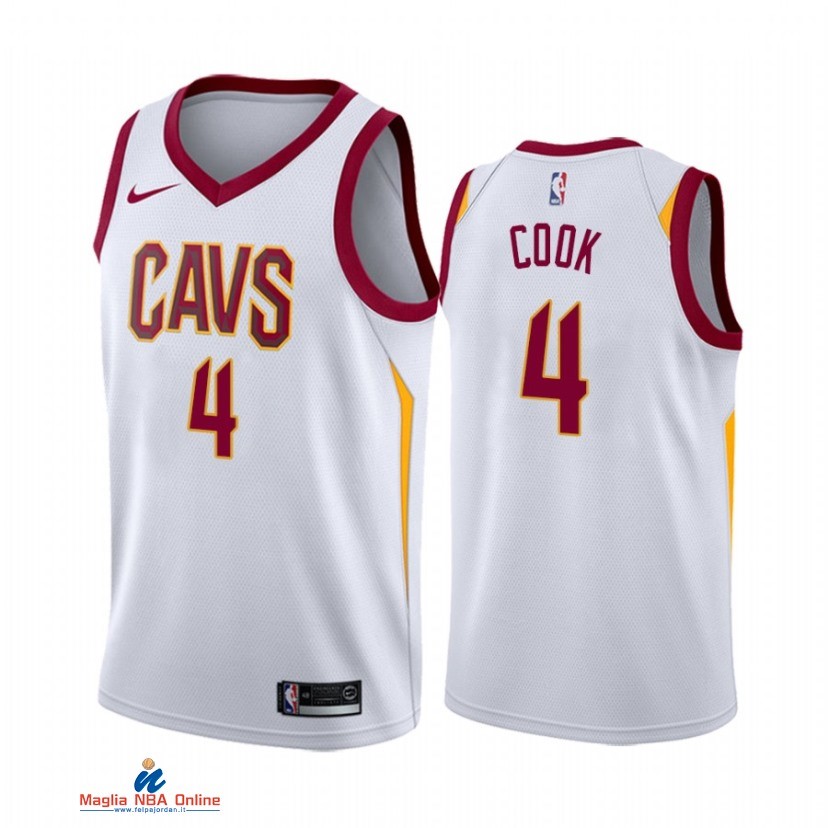 Maglia NBA Nike Cleveland Cavaliers NO.4 Quinn Cook Nike Bianco Association 2021