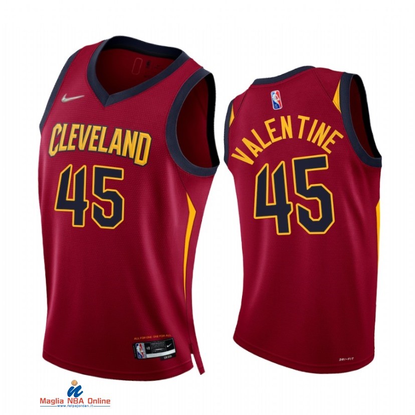 Maglia NBA Nike Cleveland Cavaliers NO.45 Denzel Valentine 75th Season Diamante Rosso Icon 2021-22