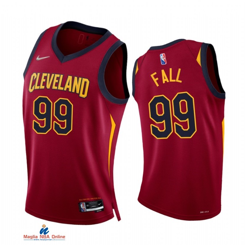 Maglia NBA Nike Cleveland Cavaliers NO.99 Tacko Fall 75th Season Diamante Rosso Icon 2021-22