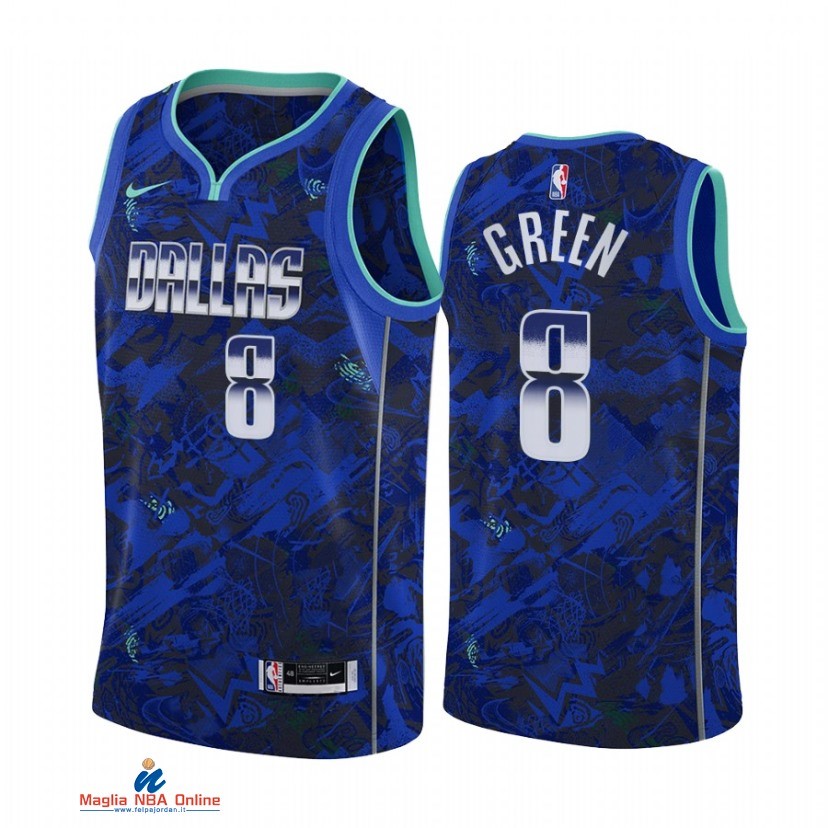 Maglia NBA Nike Dallas Mavericks NO.0 Josh Green Select Series Blu Camouflage 2021
