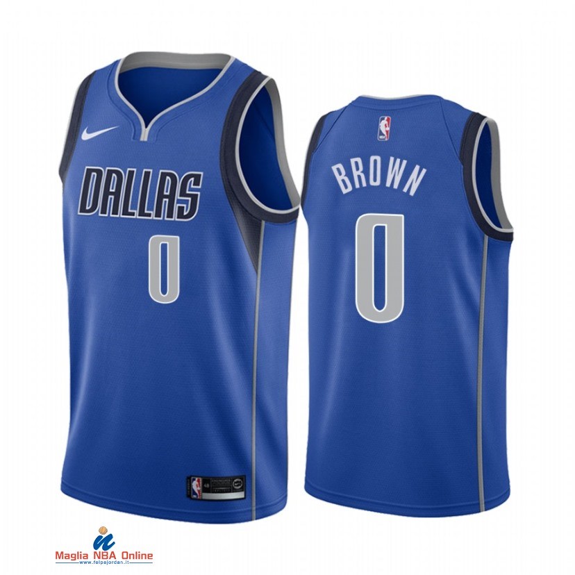 Maglia NBA Nike Dallas Mavericks NO.0 Sterling Brown Nike Blu Icon 2021-22