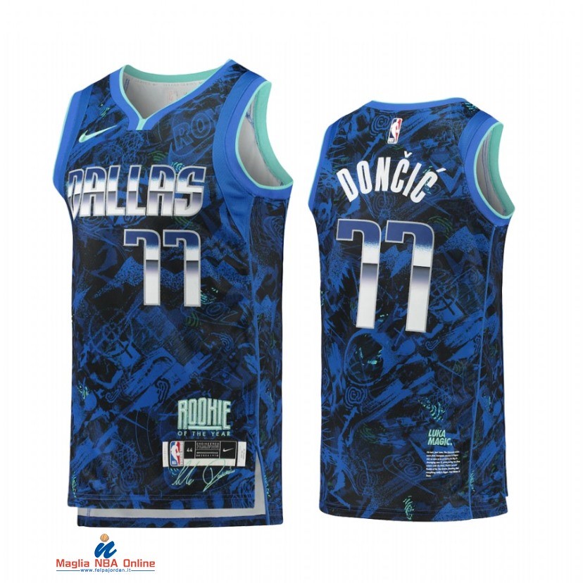 Maglia NBA Nike Dallas Mavericks NO.11 Luka Doncic Select Series Blu 2021