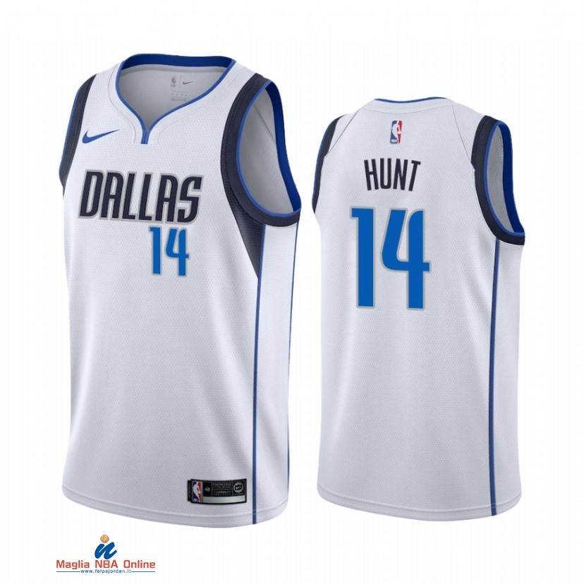 Maglia NBA Nike Dallas Mavericks NO.14 Feron Hunt Bianco Association 2021-22