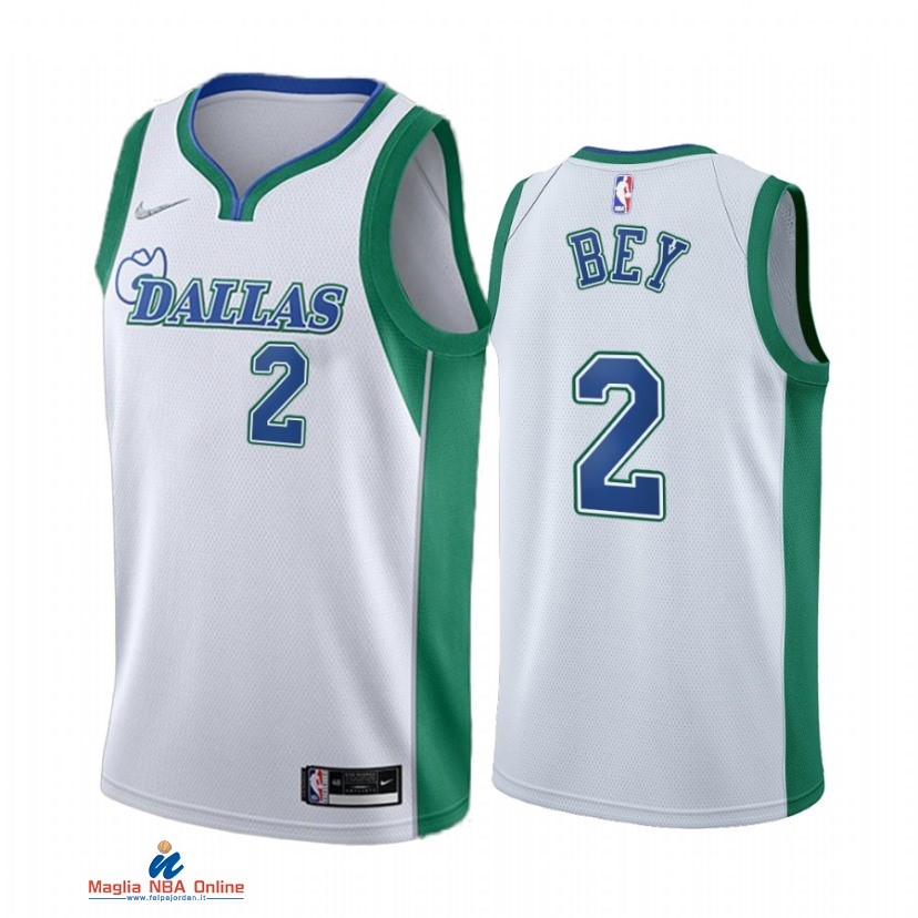 Maglia NBA Nike Dallas Mavericks NO.2 Tyler Bey Nike Bianco Città 2021-22