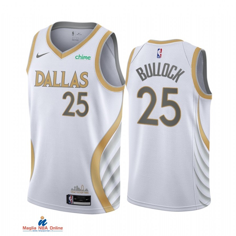 Maglia NBA Nike Dallas Mavericks NO.25 Reggie Bullock Bianco Città 2021