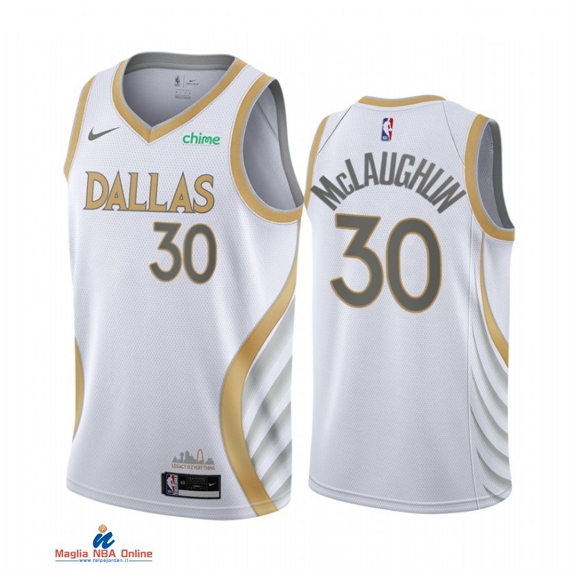 Maglia NBA Nike Dallas Mavericks NO.30 JaQuori McLaughlin Bianco Città 2021