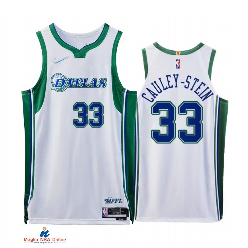 Maglia NBA Nike Dallas Mavericks NO.33 Willie Cauley Stein 75th Bianco Città 2021-22