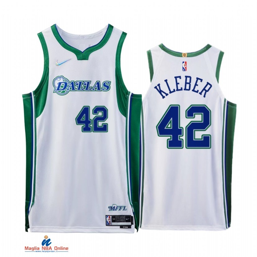 Maglia NBA Nike Dallas Mavericks NO.42 Maxi Kleber 75th Bianco Città 2021-22