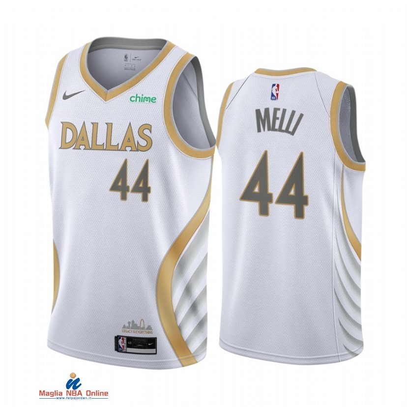 Maglia NBA Nike Dallas Mavericks NO.44 Nicolo Melli Bianco Città 2021
