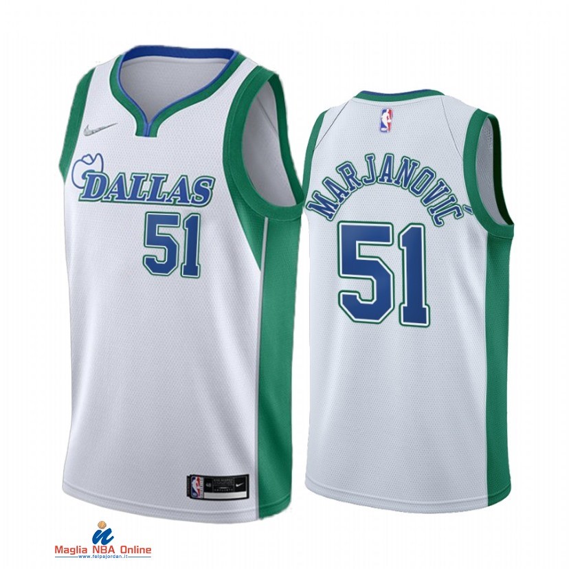 Maglia NBA Nike Dallas Mavericks NO.51 Boban Marjanovic Nike Bianco Città 2021-22