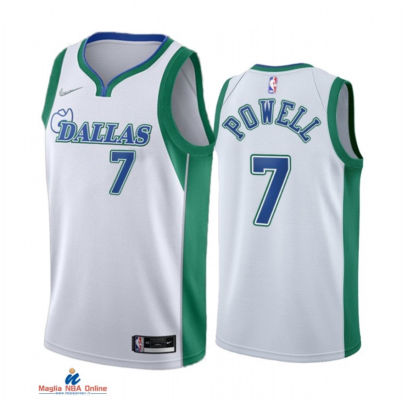 Maglia NBA Nike Dallas Mavericks NO.7 Dwight Powell Nike Bianco Città 2021-22