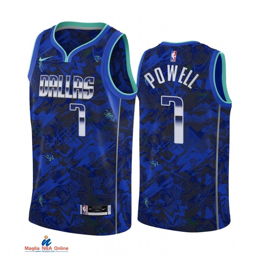 Maglia NBA Nike Dallas Mavericks NO.7 Dwight Powell Select Series Blu Camouflage 2021