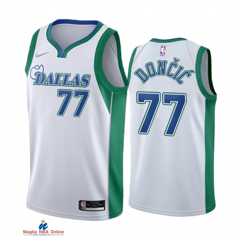 Maglia NBA Nike Dallas Mavericks NO.77 Luka Doncic Nike Bianco Città 2021-22