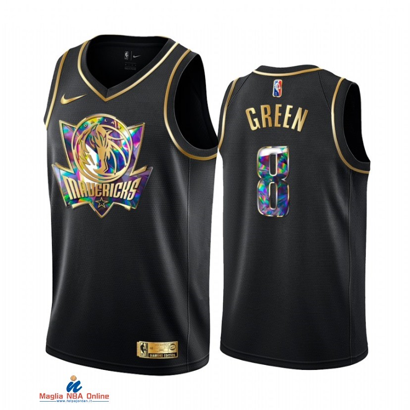 Maglia NBA Nike Dallas Mavericks NO.8 Josh Green Nero Diamante 2021-22