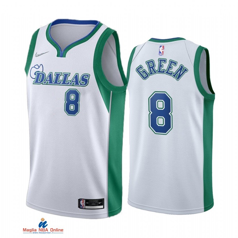 Maglia NBA Nike Dallas Mavericks NO.8 Josh Green Nike Bianco Città 2021-22