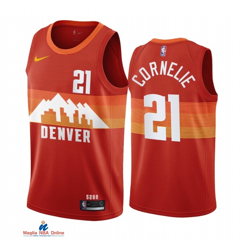 Maglia NBA Nike Denver Nuggets NO.21 Petr Cornelie Nike Arancia Città 2021