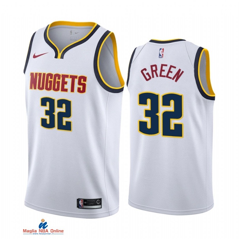 Maglia NBA Nike Denver Nuggets NO.32 Jeff Green Nike Bianco Association 2021-22
