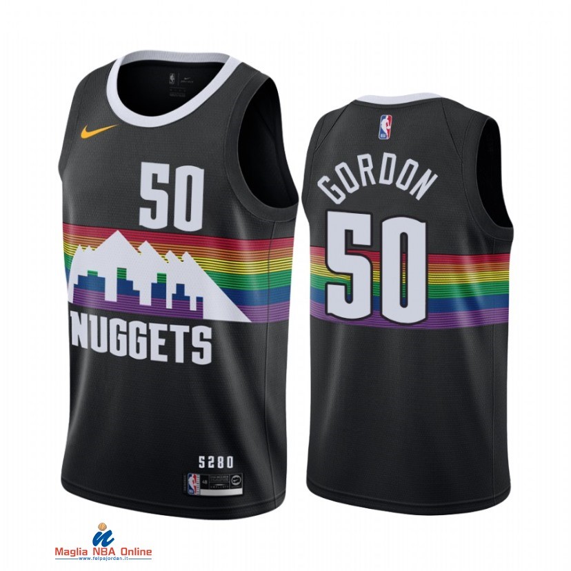 Maglia NBA Nike Denver Nuggets NO.50 Aaron Gordon Nike Nero Città 2021
