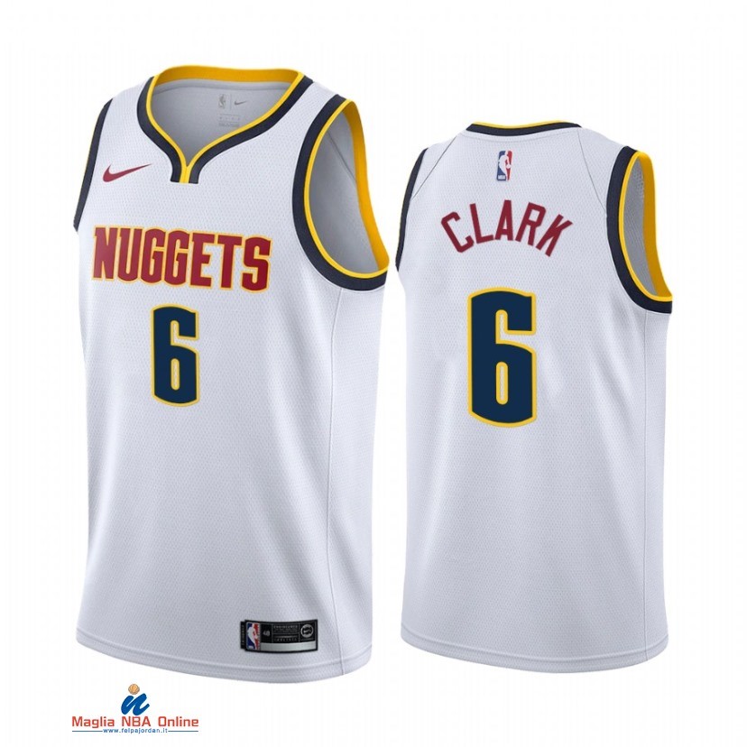 Maglia NBA Nike Denver Nuggets NO.6 Gary Clark Nike Bianco Association 2021-22