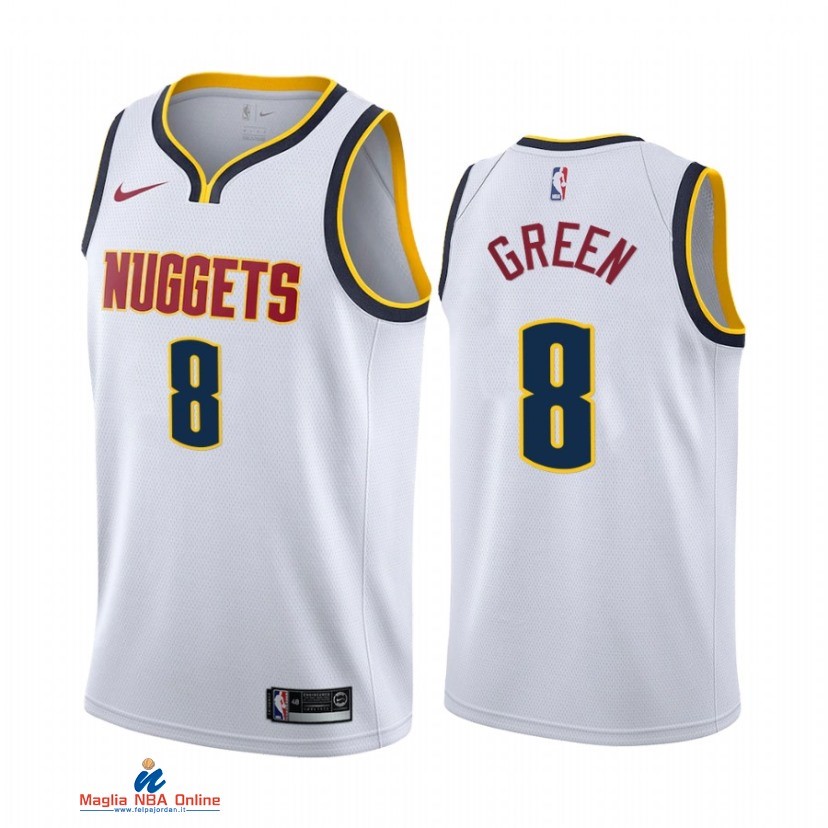Maglia NBA Nike Denver Nuggets NO.8 Jeff Green Nike Bianco Association 2021-22