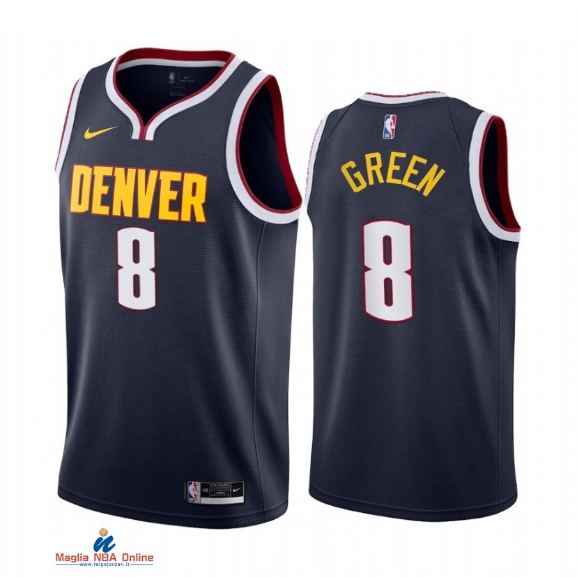 Maglia NBA Nike Denver Nuggets NO.8 Jeff Green Nike Marino Icon 2021