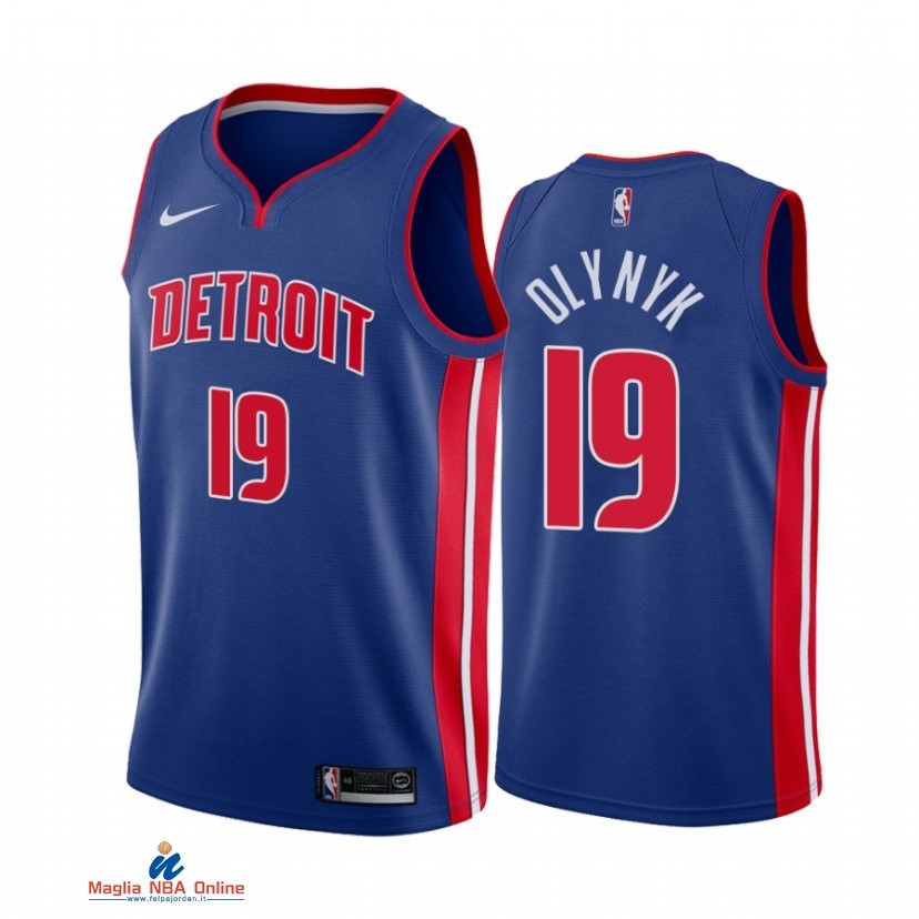 Maglia NBA Nike Detroit Pistons NO.19 Kelly Olynyk Nike Blu Icon 2021-22