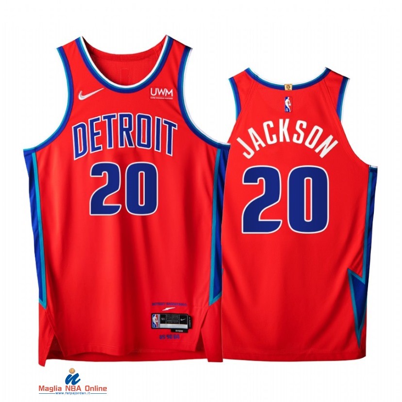 Maglia NBA Nike Detroit Pistons NO.20 Josh Jackson 75th Rosso Città 2021-22