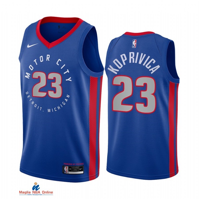 Maglia NBA Nike Detroit Pistons NO.23 Balsa Koprivica Nike Blu Città 2021-22