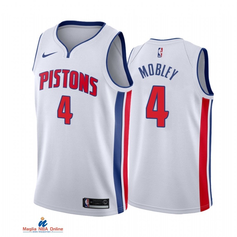 Maglia NBA Nike Detroit Pistons NO.4 Evan Mobley Nike Bianco Association 2021-22