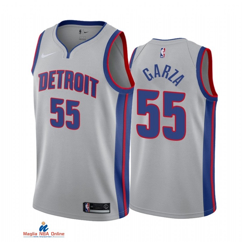 Maglia NBA Nike Detroit Pistons NO.55 Luka Garza Nike Grigio Statement 2021-22