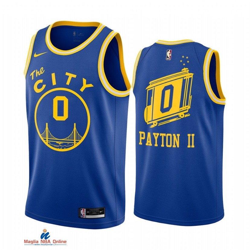 Maglia NBA Nike Golden State Warriors NO.0 Gary Payton II Blu Classic 2021-22