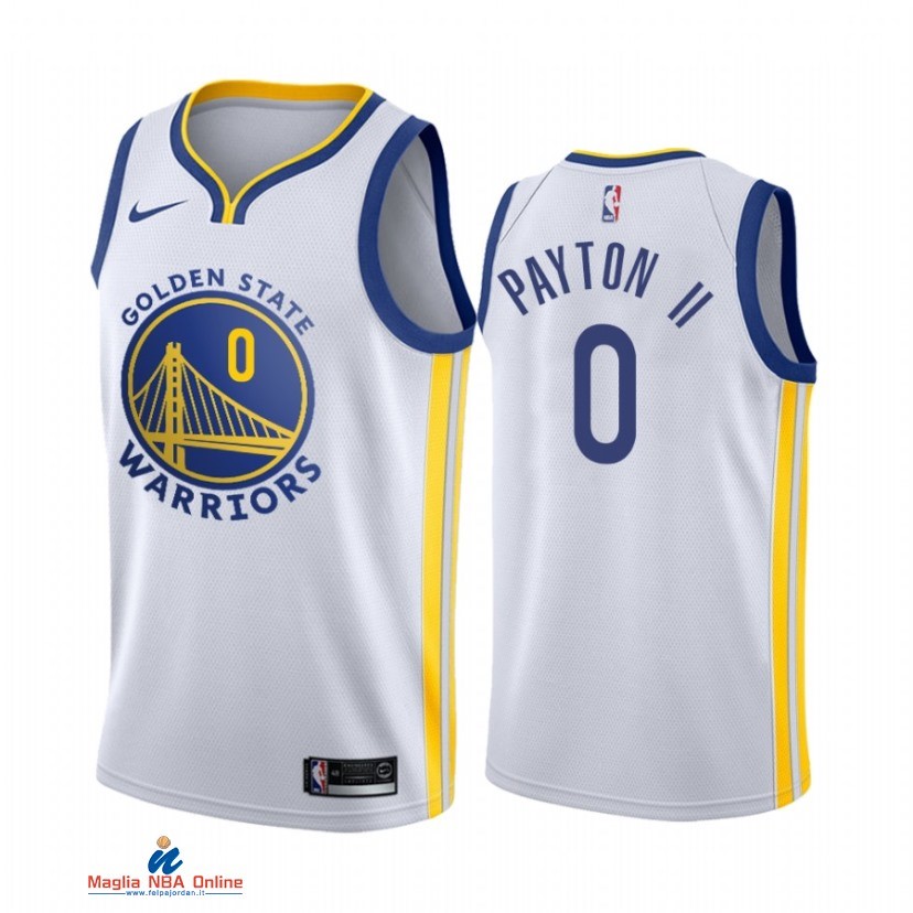 Maglia NBA Nike Golden State Warriors NO.0 Gary Payton II Nike Bianco Association 2021