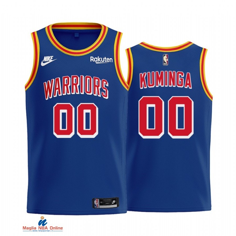 Maglia NBA Nike Golden State Warriors NO.00 Jonathan Kuminga 75th Blu Classic 2021-22