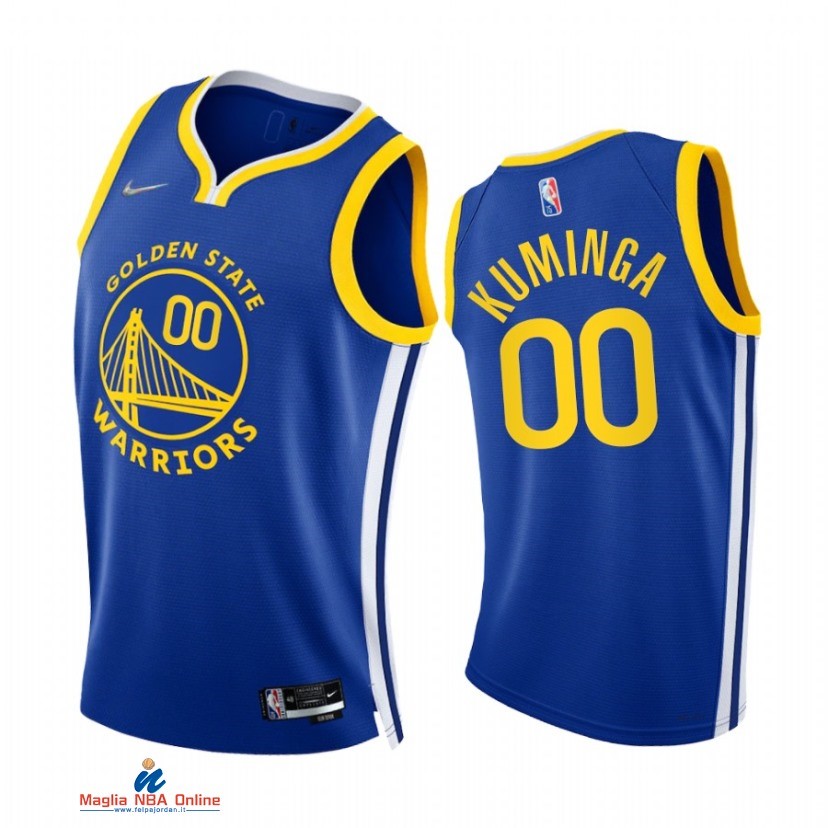Maglia NBA Nike Golden State Warriors NO.00 Jonathan Kuminga 75th Season Diamante Blu Icon 2021-22