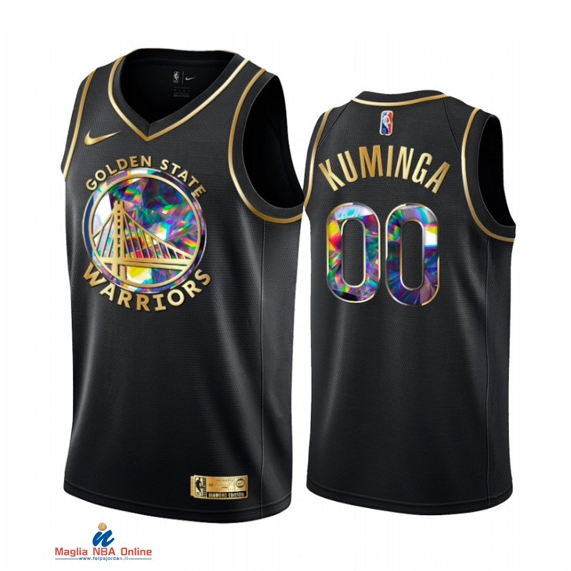 Maglia NBA Nike Golden State Warriors NO.00 Jonathan Kuminga Nero Diamante 2021-22