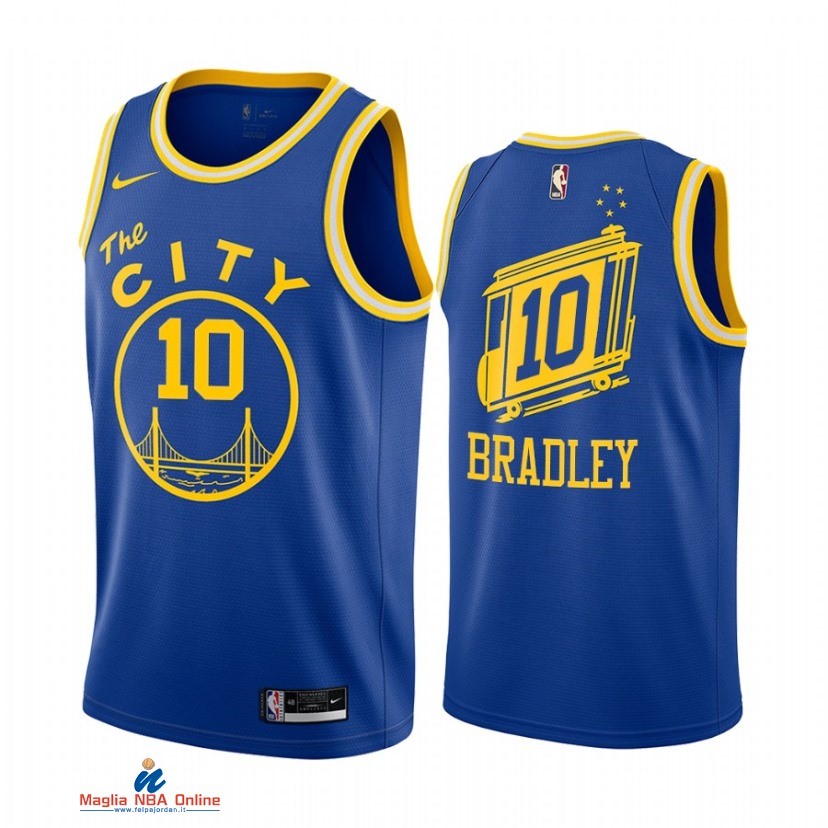 Maglia NBA Nike Golden State Warriors NO.10 Avery Bradley Blu Classic 2021
