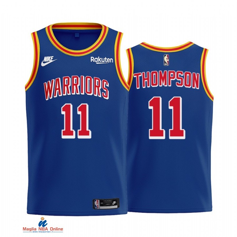 Maglia NBA Nike Golden State Warriors NO.11 Klay Thompson 75th Blu Classic 2021-22