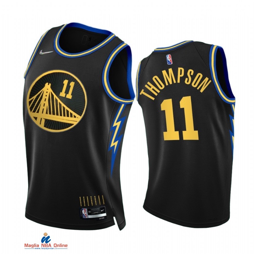 Maglia NBA Nike Golden State Warriors NO.11 Klay Thompson 75th Nero Città 2021-22