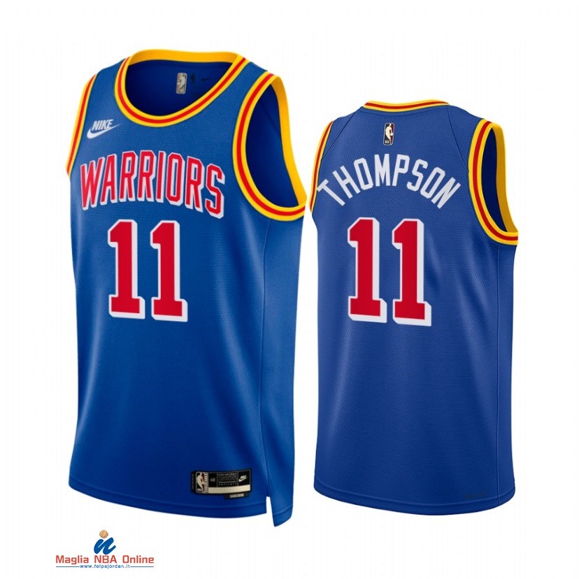 Maglia NBA Nike Golden State Warriors NO.11 Klay Thompson Nike Blu Classic 2021-22