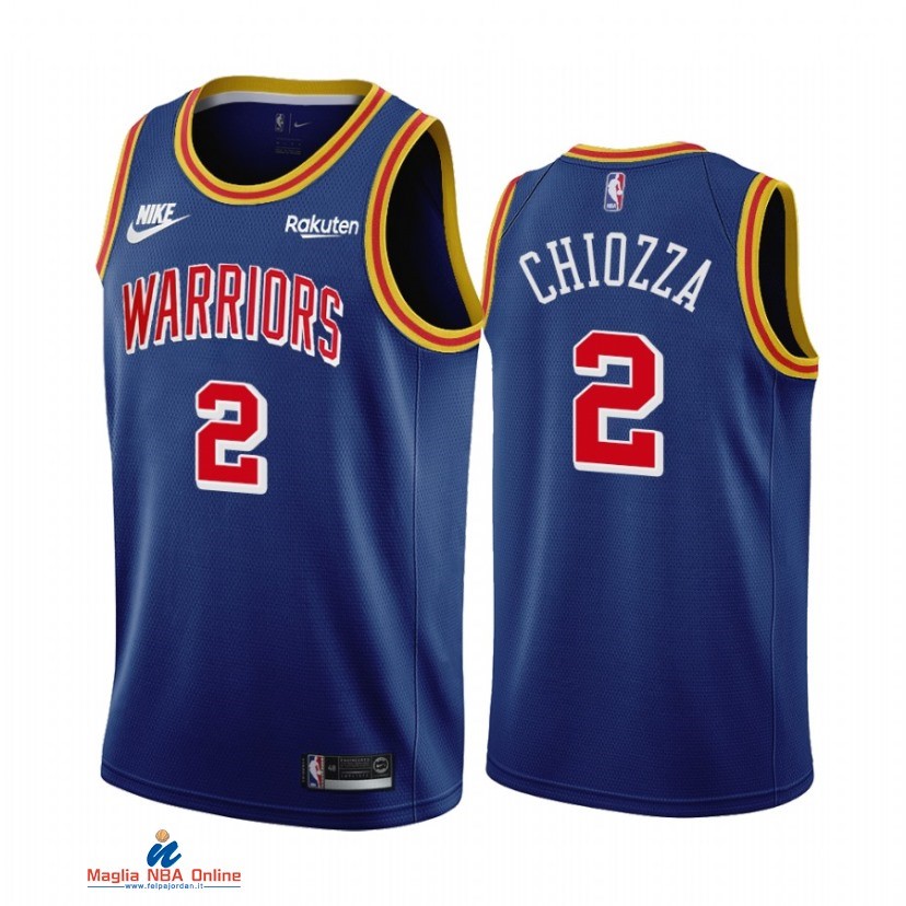 Maglia NBA Nike Golden State Warriors NO.2 Chris Chiozza 75th Blu Classic 2021-22