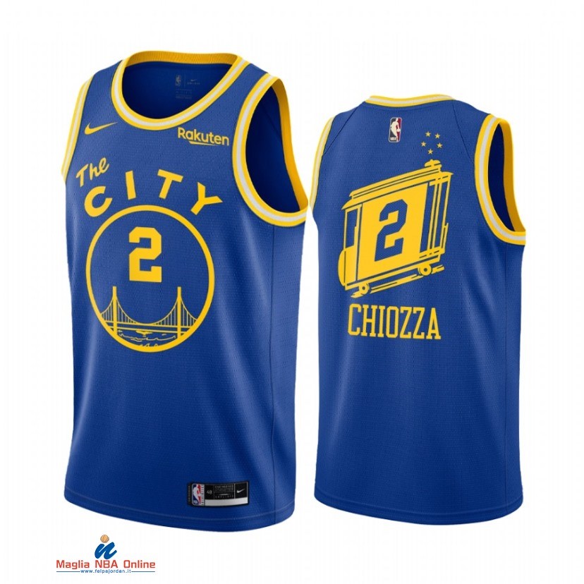 Maglia NBA Nike Golden State Warriors NO.2 Chris Chiozza Blu Classic 2021-22