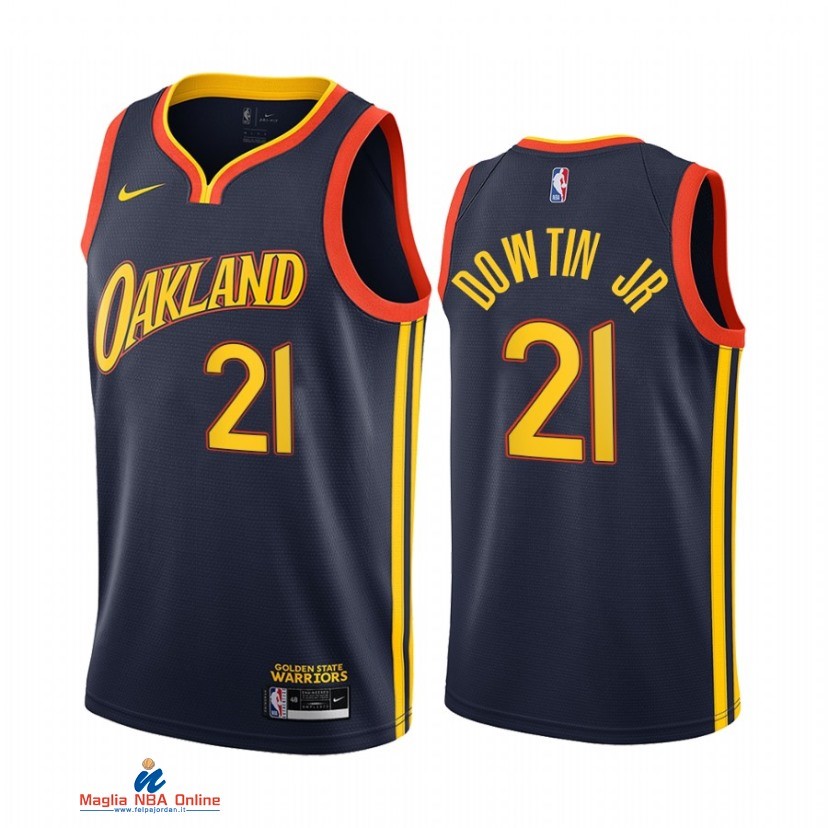 Maglia NBA Nike Golden State Warriors NO.21 Jeff Dowtin Jr. Nike Marino Città 2021