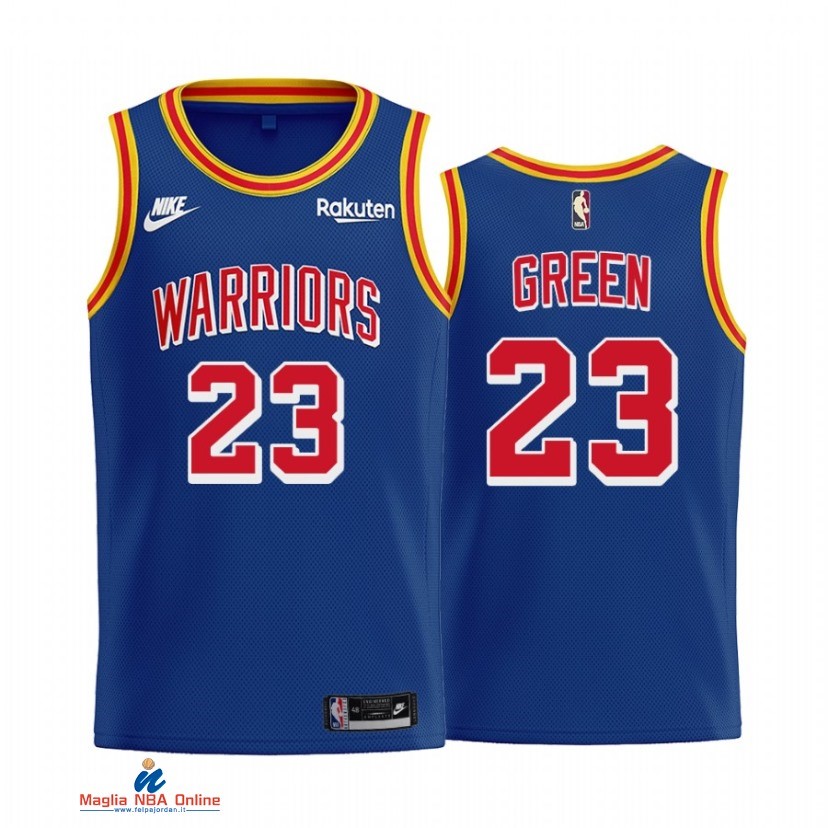 Maglia NBA Nike Golden State Warriors NO.23 Draymond Green 75th Blu Classic 2021-22