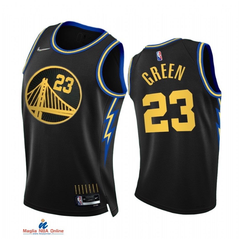 Maglia NBA Nike Golden State Warriors NO.23 Draymond Green 75th Nero Città 2021-22