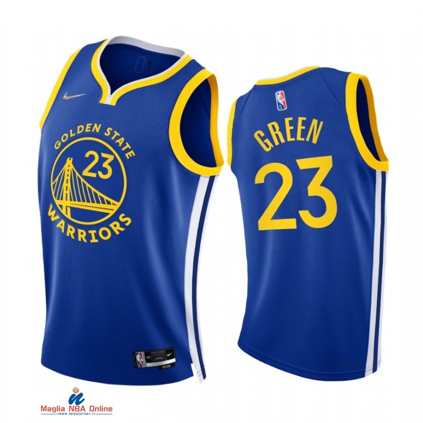 Maglia NBA Nike Golden State Warriors NO.23 Draymond Green 75th Season Diamante Blu Icon 2021-22