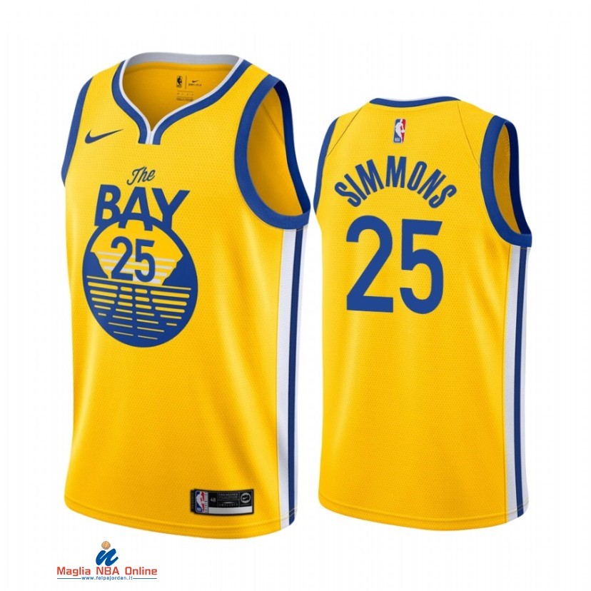 Maglia NBA Nike Golden State Warriors NO.25 Ben Simmons Nike Giallo Statement 2021